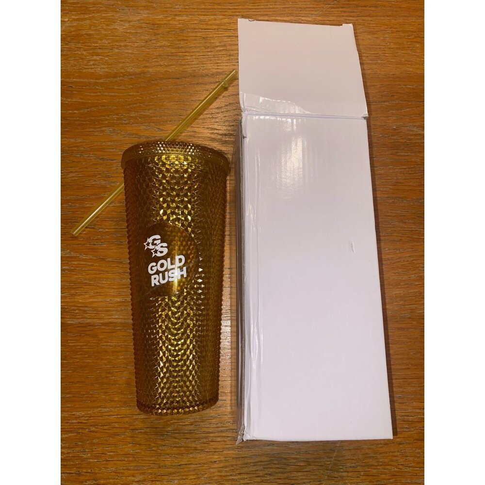 Gold Rush Textured Tumbler With Straw 24oz